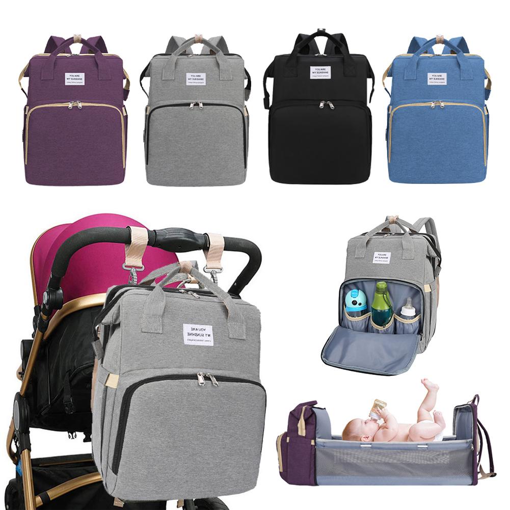 Multifunctional Portable Diaper Bag Folding Baby Travel Large Backpack Baby Bed Diaper Changing Table Pads For Outdoor